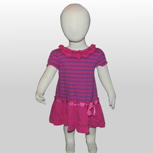 CHAPS 18M Blue Stripe Pink Dress